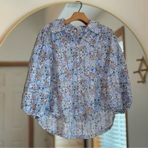 Free People Happy Days Floral Blouse (M)